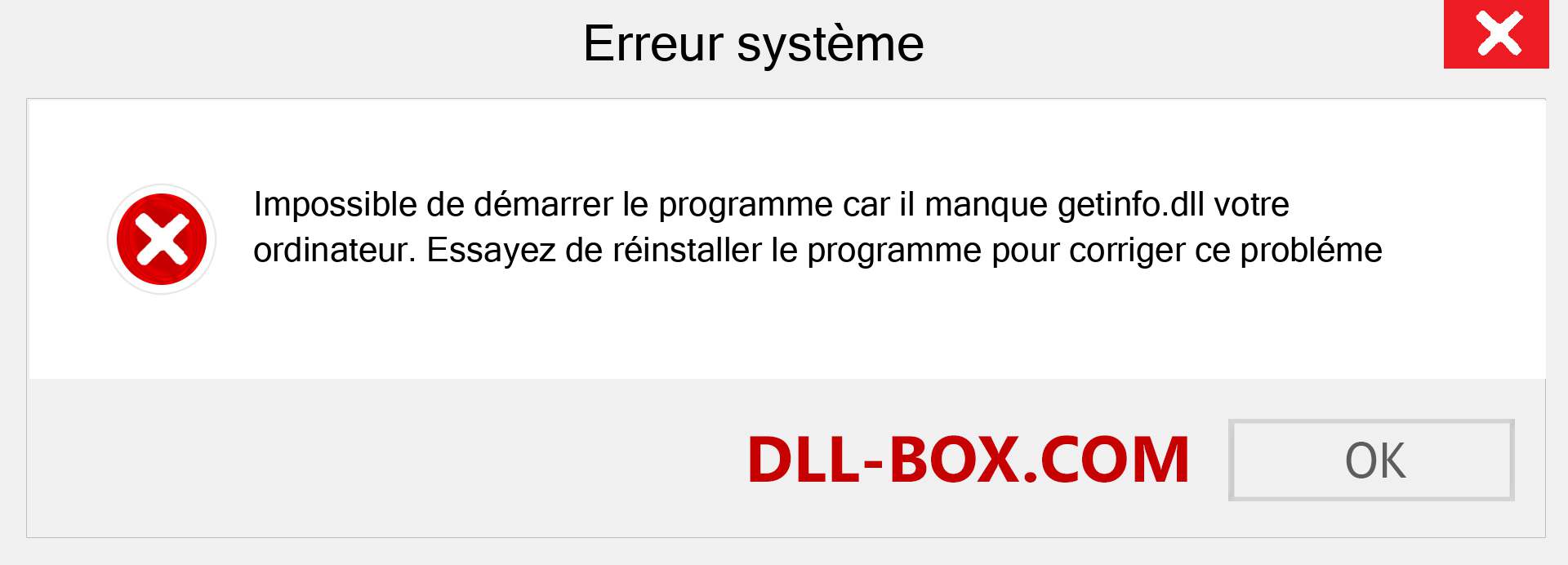 Le fichier getinfo.dll est manquant ?. Télécharger pour Windows 7, 8, 10 - Correction de l'erreur manquante getinfo dll sur Windows, photos, images